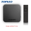 Topleo High quality KM9 4GB 32GB OTA update google Certified voice input search play store android 9.0 tv box s905x2
