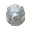 Carving stone white marble home decoration wall mounted lion head statue sculpture for sale