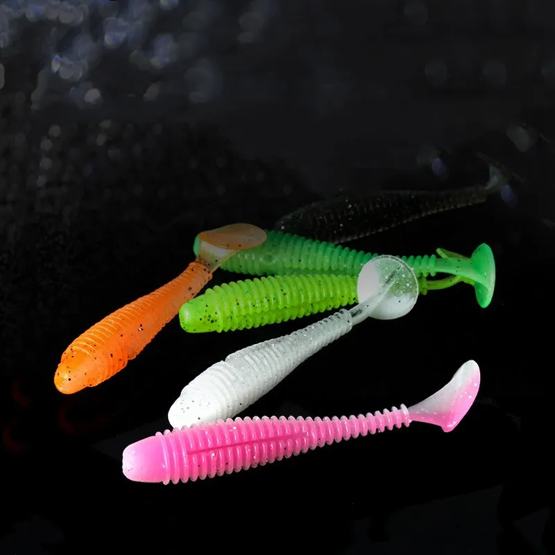 

6cm 2g Professional Worm Baits Quality Fishing Lures 12piece/set Plastic Soft lure, Multi-color