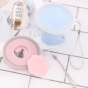 Image of Travel Wash Cup, Eco Kids Porcelain Reusable Foldable Silicone Collapsible Travel Cup Holder Set