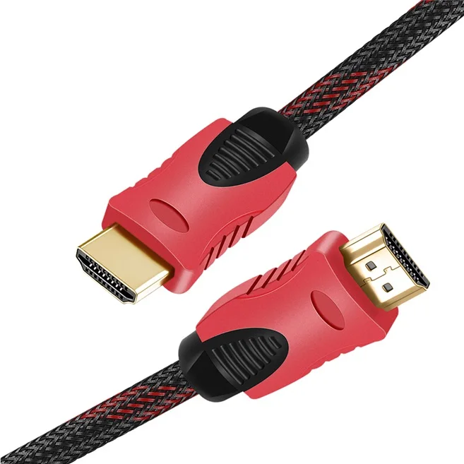 High Speed Braided  Cable Male to Male 24K Gold plated compatible with HDMI