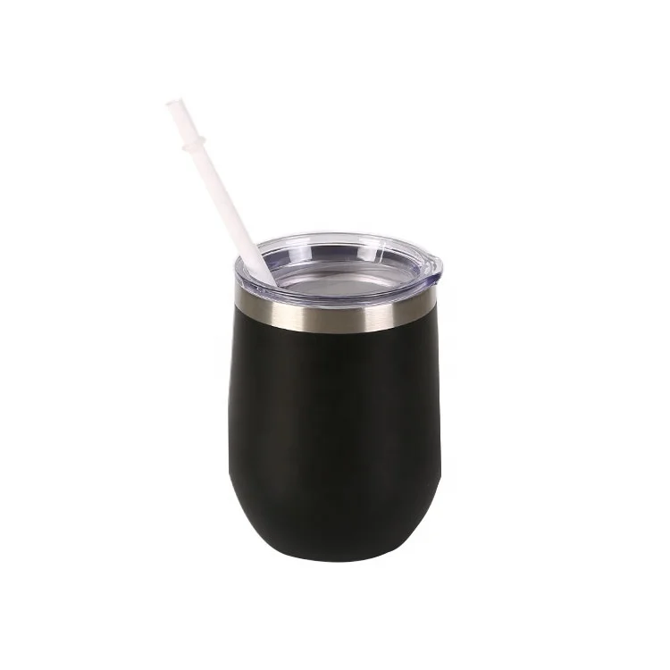 

Hot Sell Good Quality Vacuum Insulated 12oz Travel Double Wall Stainless Steel Cup /coffee Wine Tumbler With Lid And Straw, Customized color