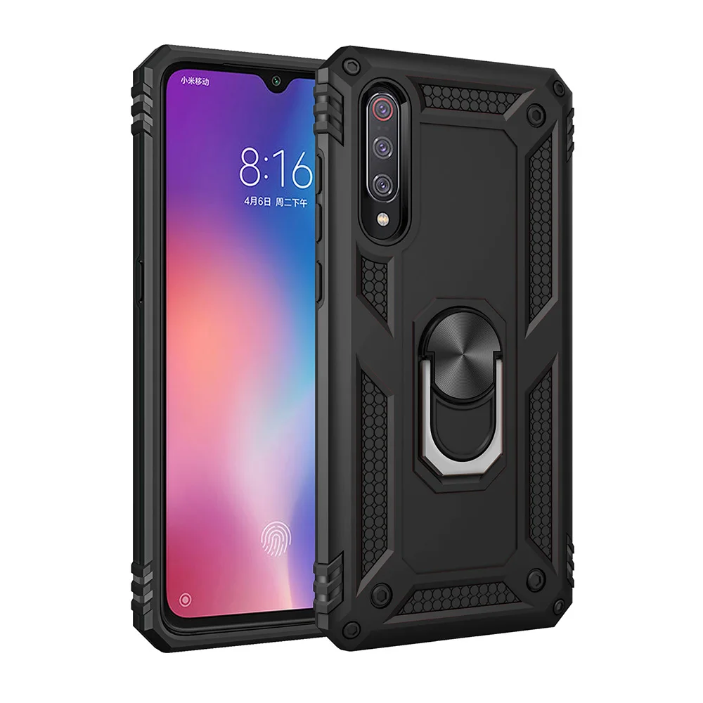 

2019 New Arrivals Shockproof Bracket Ring Holder Car Magnet Armor Case For Xiaomi Mi 9, 6 colors