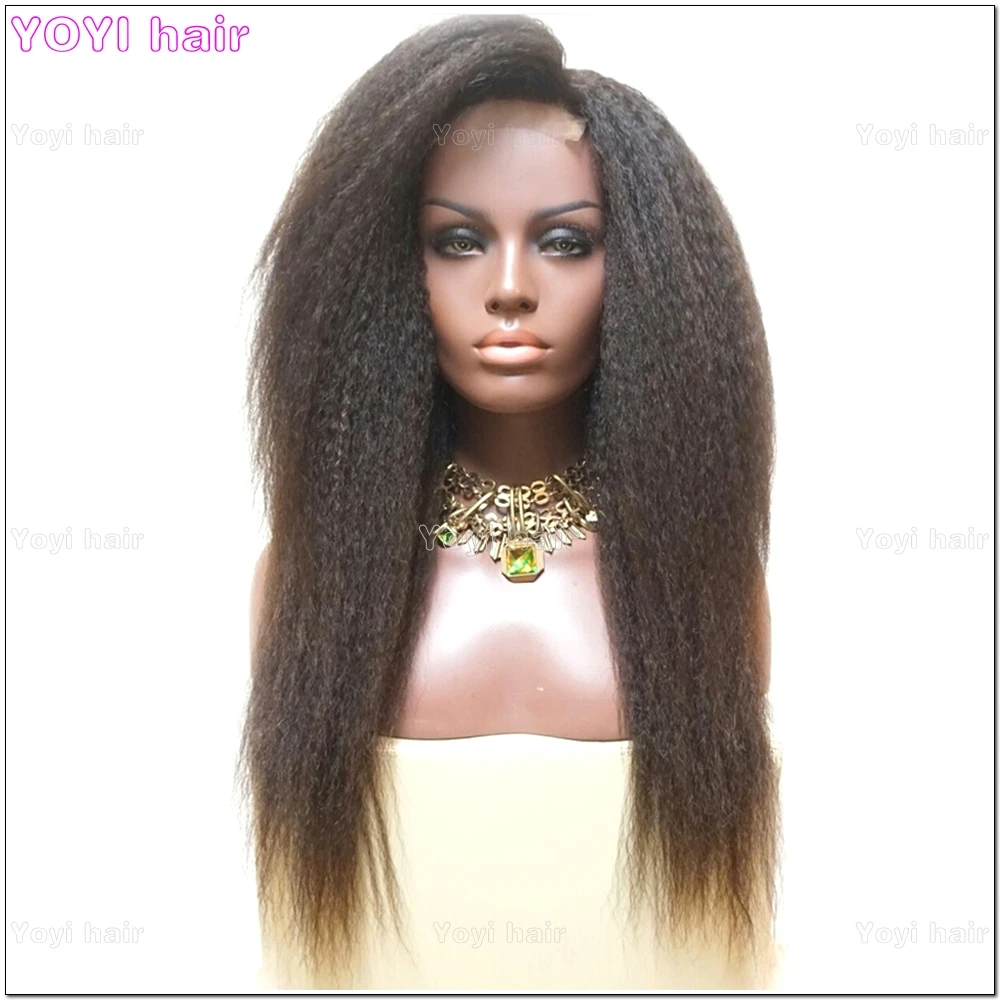 Brazilian human hair High quality Wholesale Hair Extension natural aa grade top quality cheap kinky straight lace front wig ,Afro Wig ,Wig for black women
