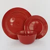 FDA Certificate Square Shape Dinnerware Stoneware Dinner Ware Sets Stoneware Red Dinner Set