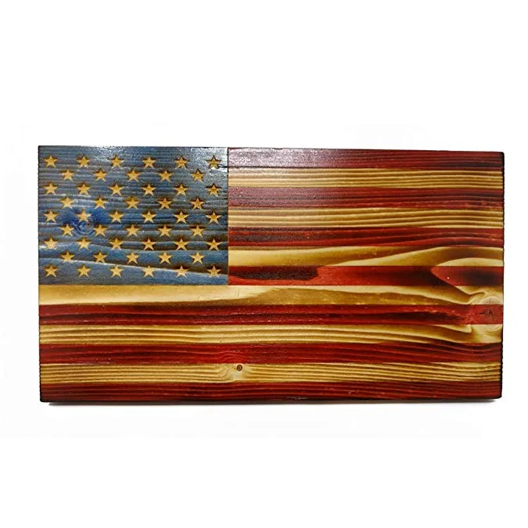 american flag wood sign