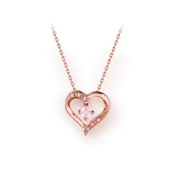 

Pink Heart Natural Pink Crystal Wholesale Fashion 925 China Jewelry Silver Pendant
