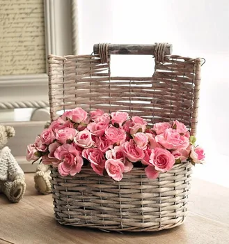 grey wicker hanging baskets
