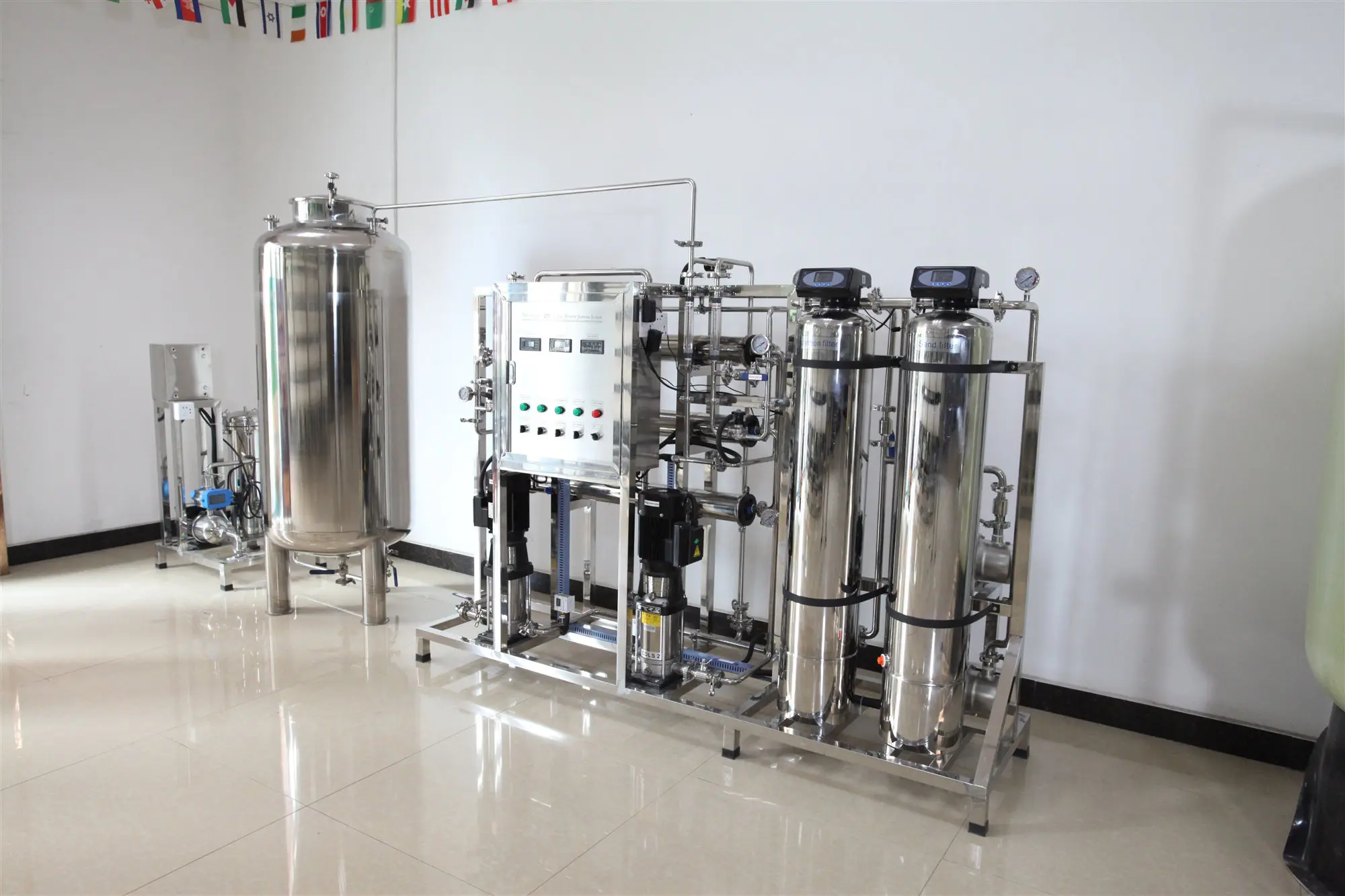 250l/h Two Stage Bulk Distilled Water Machine Ro Water Treatment System