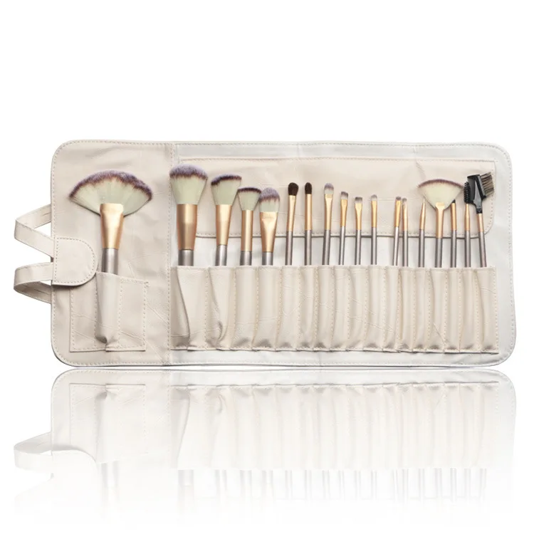 

Best price private label 18 pieces PU Leather Bag makeup brush, N/a