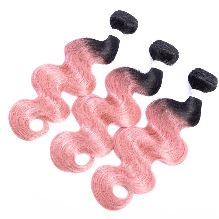 

T1B/rose gold hair body wave Wholesale factory Peruvian hair extensions 100% virgin hair bundles green Ocean wigs