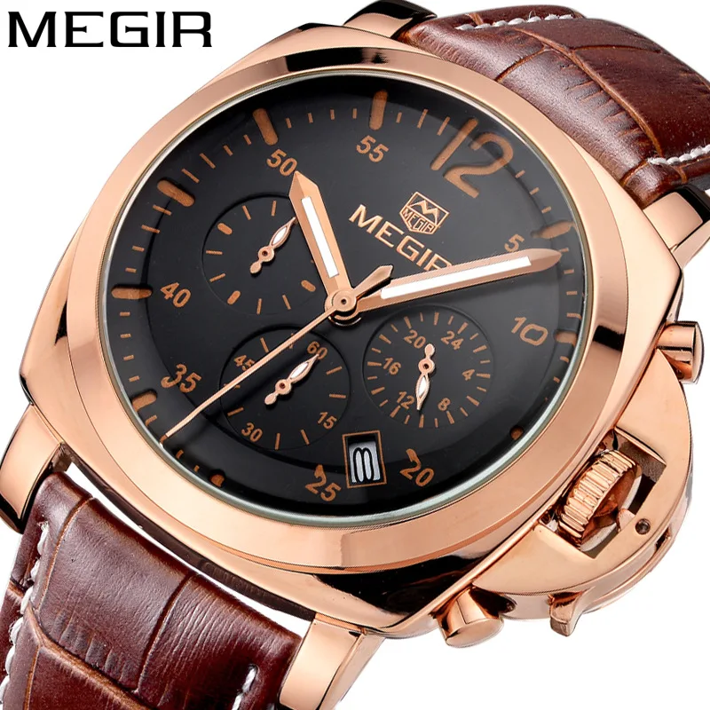 

MEGIR 3006A Original Brand Watch Men Luxury Wristwatch Male Clock Casual Fashion Business Watch men wristwatch japan movt watch, Any color available