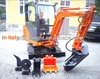 1.7ton mini hydraulic crawler excavator with Japan Kubota engine,hammer,bucket,cabin,rubber tracks,CE