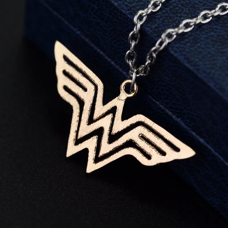 

High Quality W Logo Pendant Fashion Super Women Hero Jewelry Wonder Women Charms Necklace, As pics