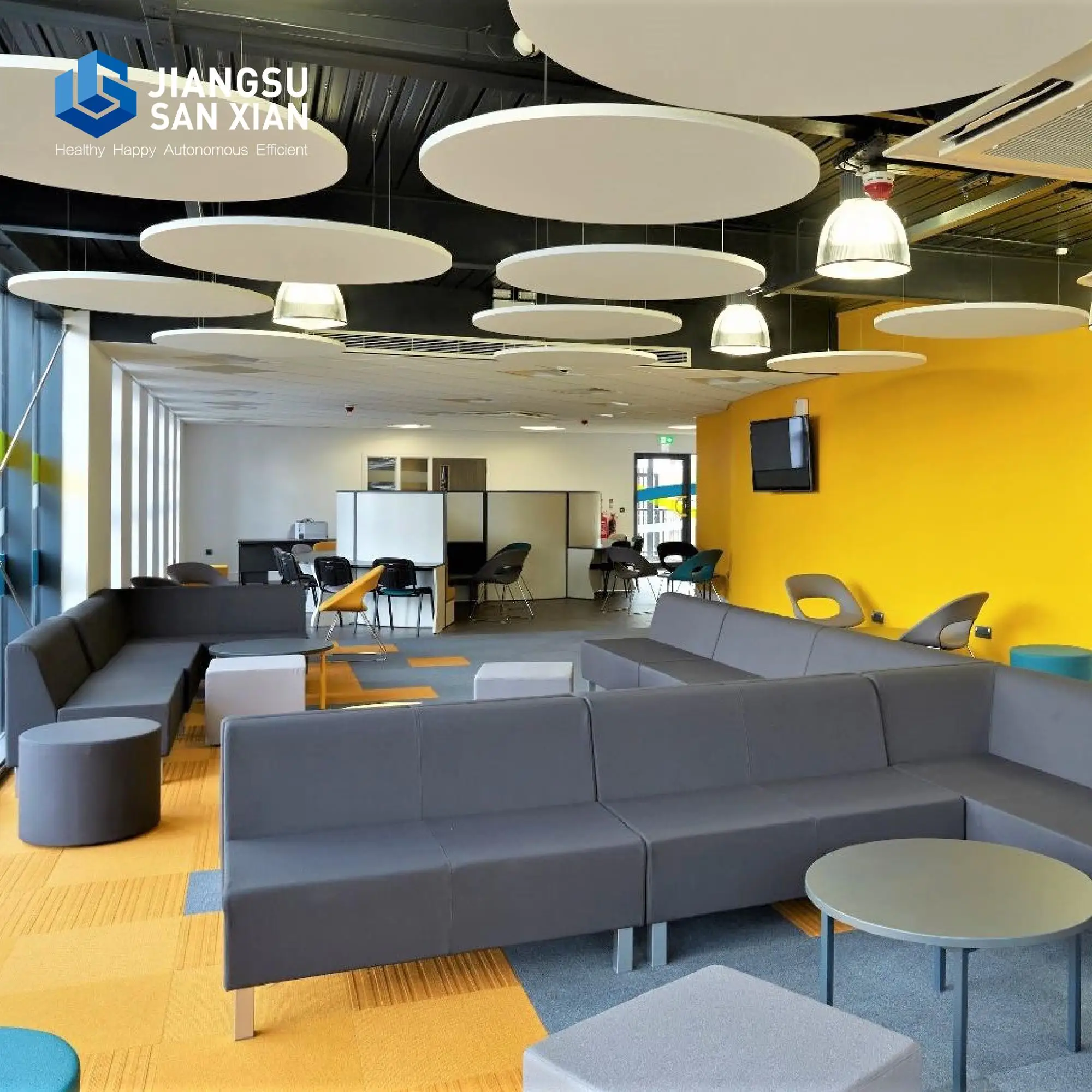 
Colored Suspended Acoustic Fiber Glass Wool false ceiling sheets 