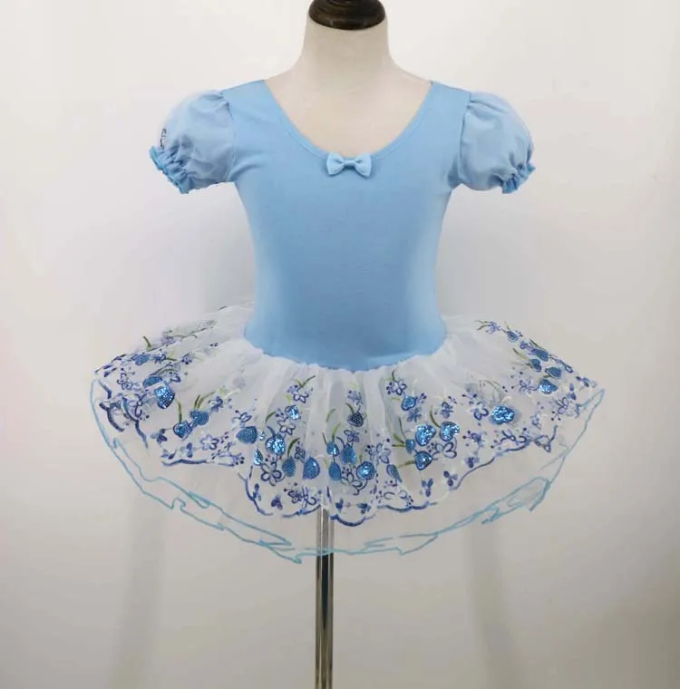 

Hot Sale Fashion Blue Kids Girls Sequins Dance Performance Wear Ballet Tutu Dress