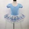 Hot Sale Fashion Blue Kids Girls Sequins Dance Performance Wear Ballet Tutu Dress