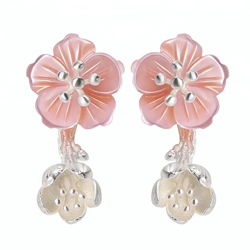 

Creative Begonia Flower 925 silver vietnam jewelry, As photo