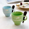 Creative color ceramic cup espresso mug mini cup small cup with spoon