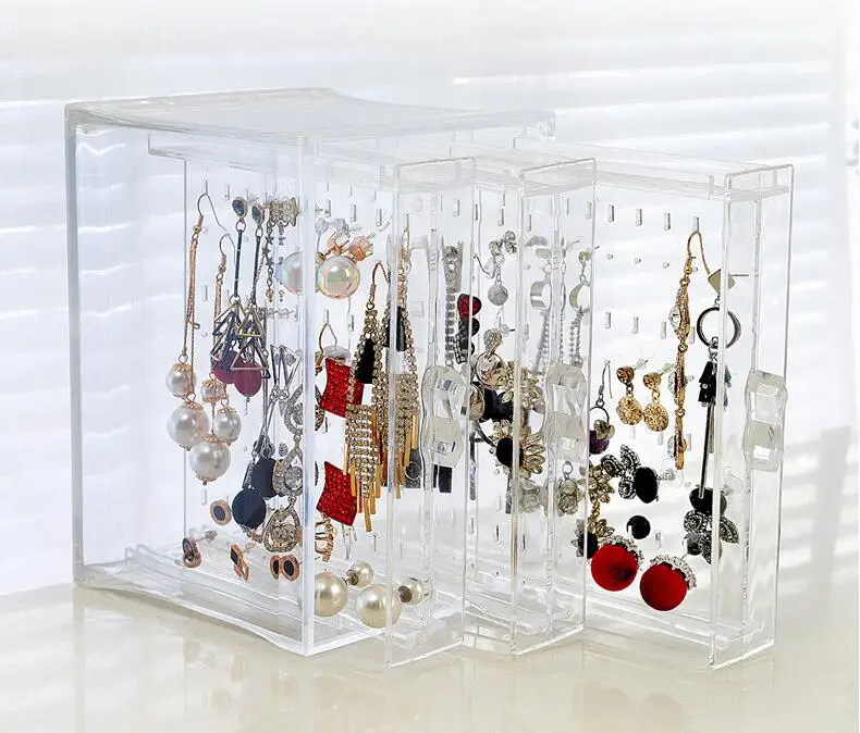 

New Fasion PS Material Jewelry Display Holds Up Earrings Earring Holder And Jewelry Organizer Earring Showcase Stand Box
