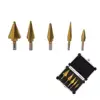 Arrival High Quality 5pcs/Set COBALT MULTIPLE HOLE 50 Sizes STEP DRILL BIT SET with Aluminum Case