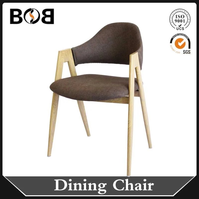 Chinese best price wholesale Bazhou wood legs and armrest dining chair restaurant dining chair