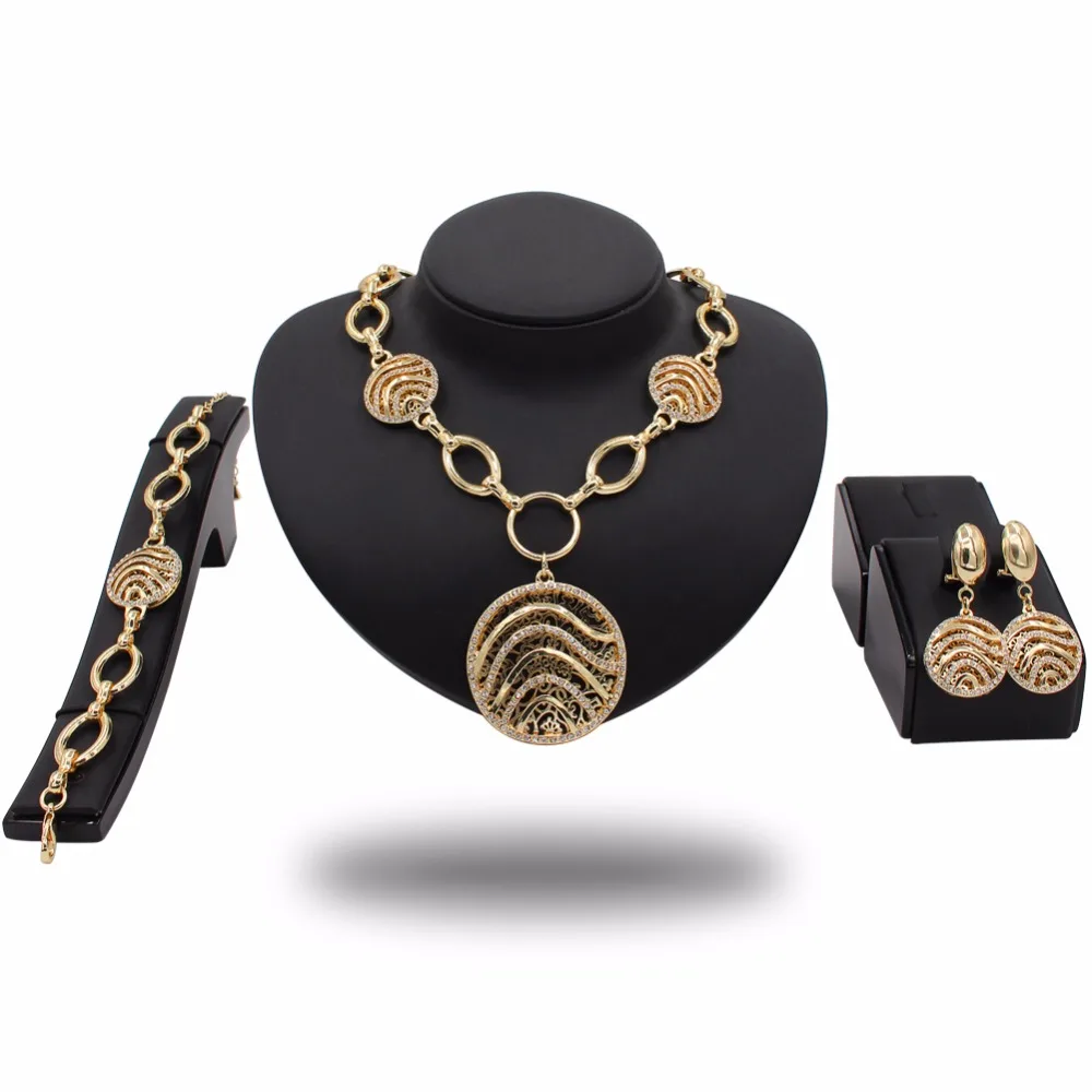 

Exquisite circle design necklace and earring sets cheap price jewelry sets dubai gold jewellery TD31Y47-48, Picture