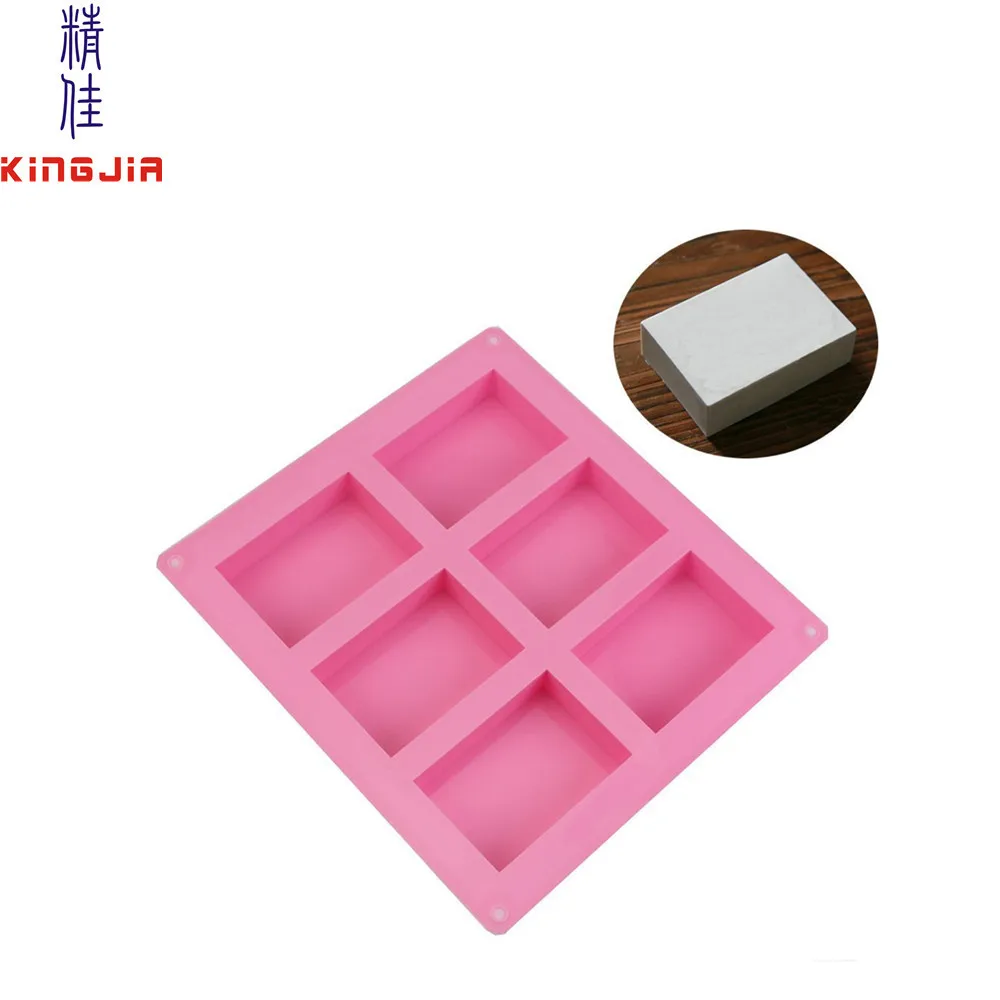 

6 cavity rectangle soap mold silicone, Pink;blue;red;pantone color