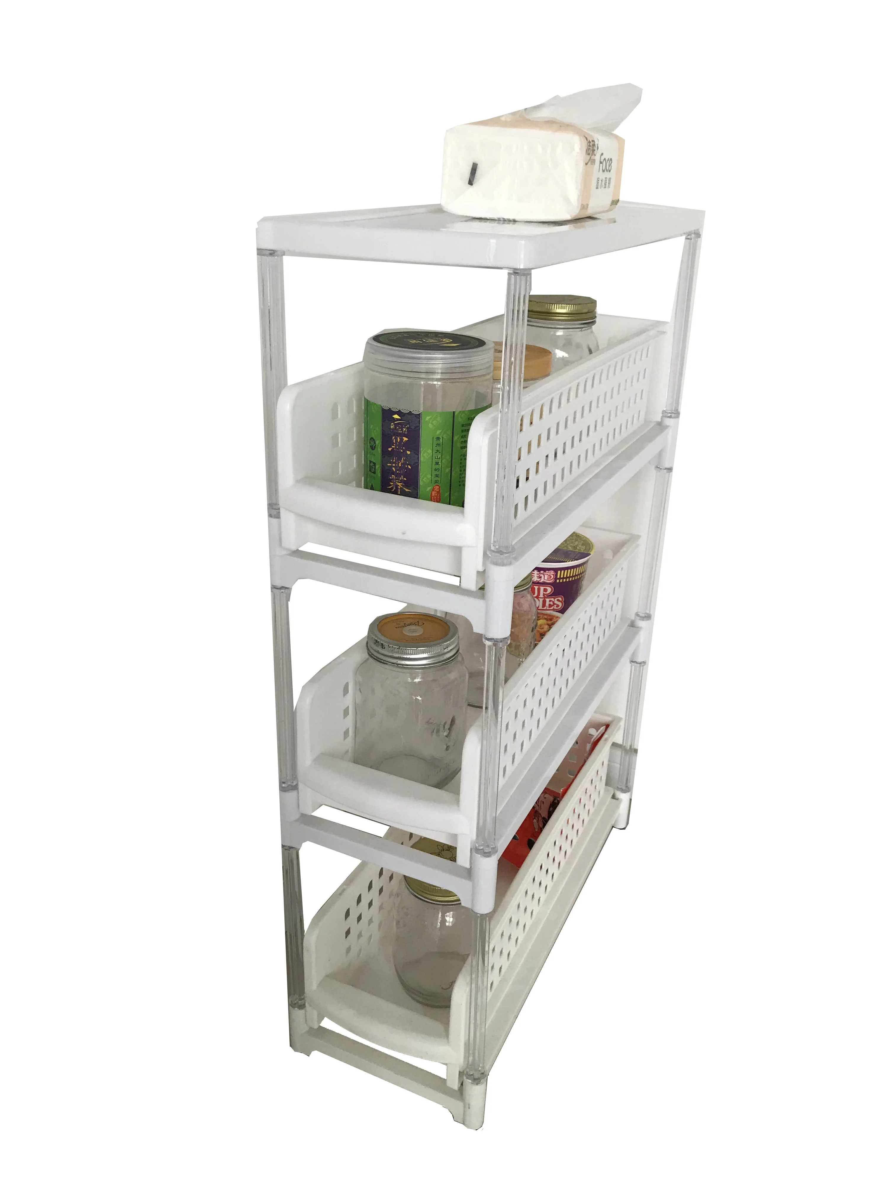 Multipurpose And Versatile 5 Tier Slim Side Rack Shelf With Lid - Buy ...