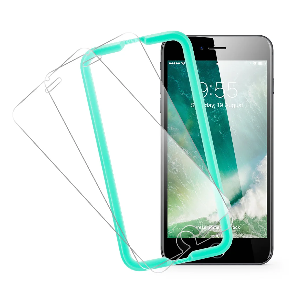 

ESR 2-pack screen protector for iPhone 8 plus/ 7 Plus Tempered Glass Screen Protector with Installation Kit for iPhone 8P/ 8P