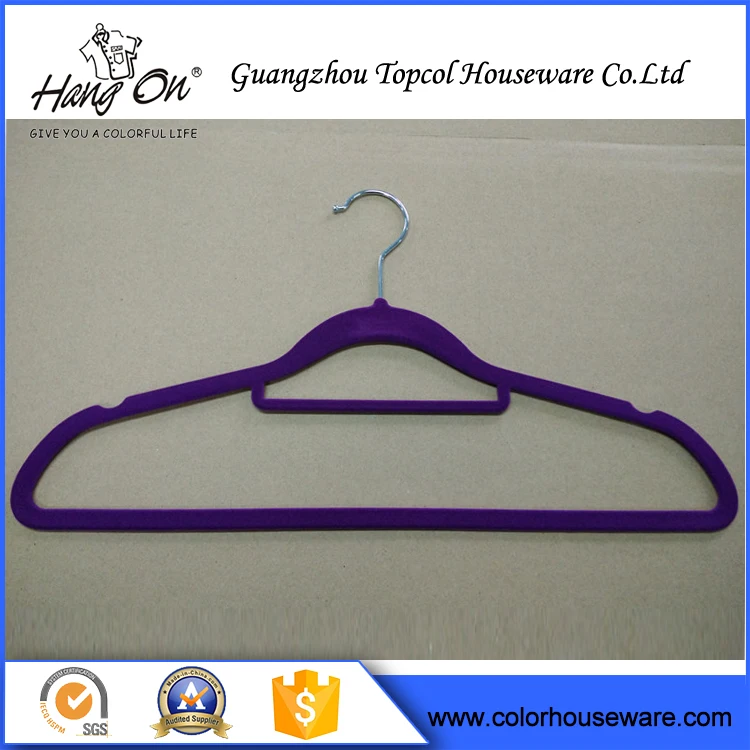 

Non slip velvet flocked hangers wholesale coat Velvet Flocked Hangers, Any colors