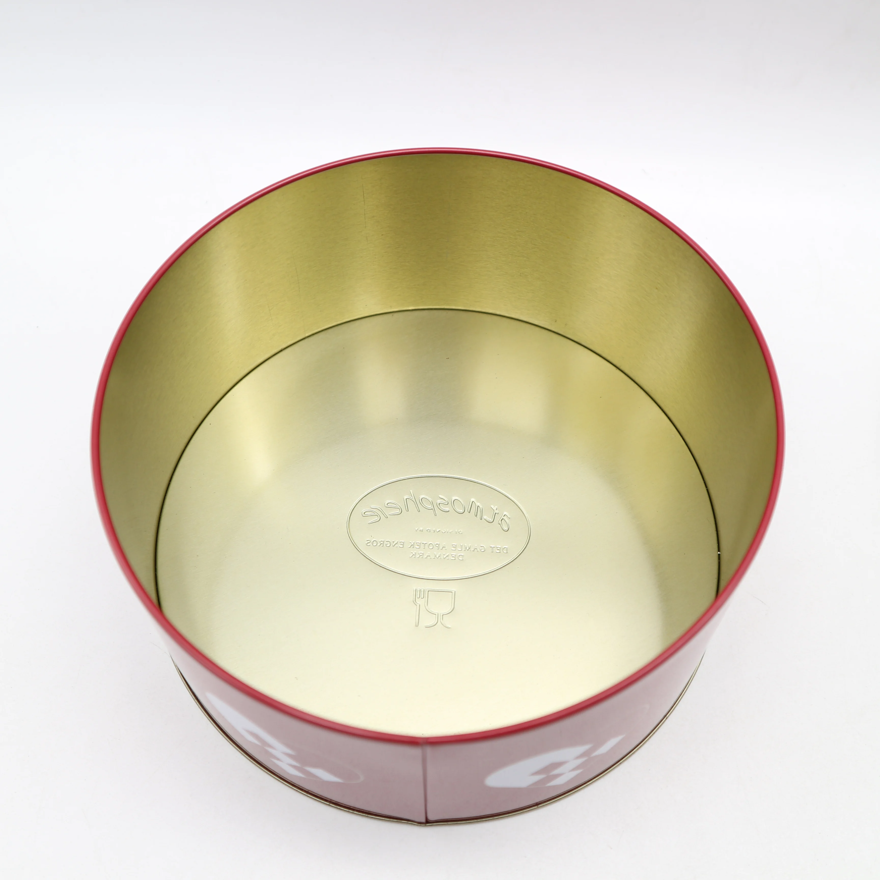 Round Holiday Clear Cookie Tins With Lid Decorative Gift Tins Custom