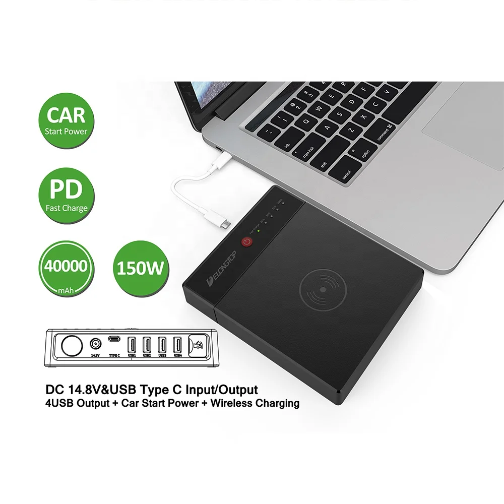 

Top sale customized multi-function power bank for laptop, mobile phone and car starter, Black;multi;red;white