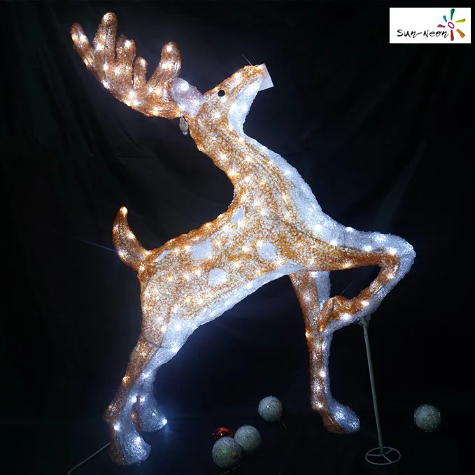 Christmas Decorations Decorative Acrylic Led Animated White Deer