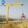 360 degree rotation electric ship jib crane with grab for stone ,sand ects bulk cargo