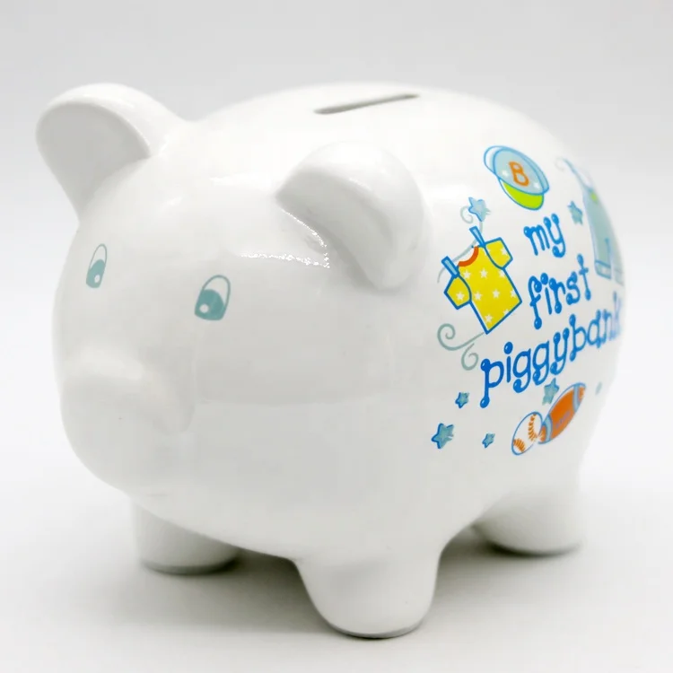 
Wholesale custom cartoon ceramic pig piggy bank for children 