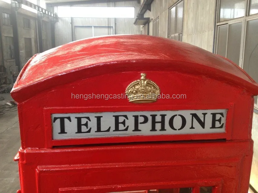 London Classical Public Steel Telephone Booth / Cast Iron Telephone