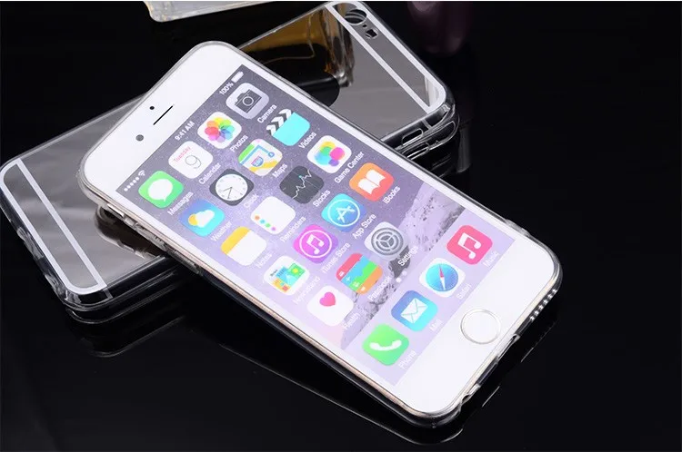 016 Hot Soft TPU Electroplating Mirror Case Cover For iphone 6 6s plus