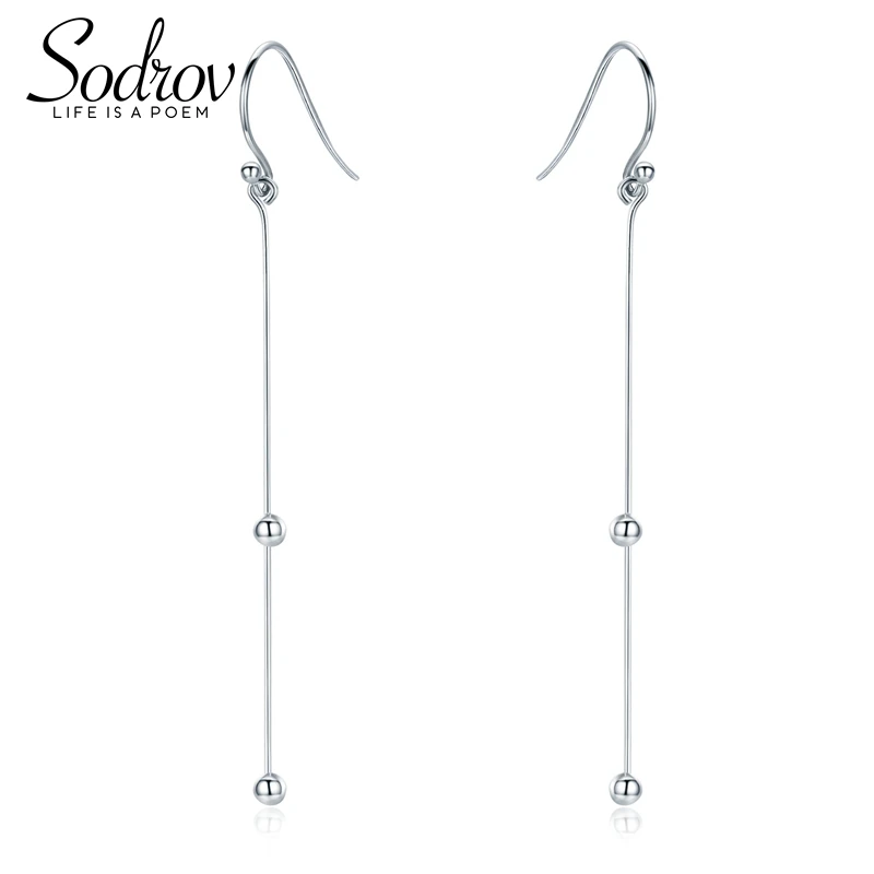 

Elegant New Genuine 925 Sterling Silver Simple Line Drop Earrings for Women Silver Jewelry Gift HE023 Personalized