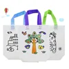 Promotional Non-woven Draw String DIY Color Bags For Kid Educational Toys