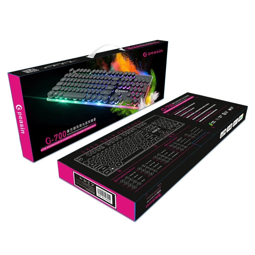 Ergonomics USB Wired LED Gaming Keyboard for Win2000/XP/Vista/7/8/10/Android/Linux