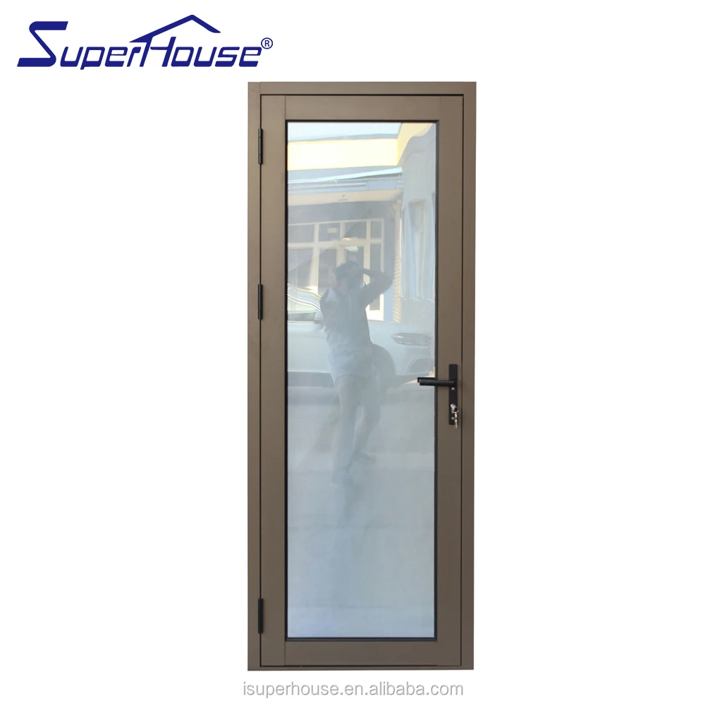 2015 new economic frameless casement aluminium door office entrance glass door