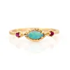 High quality sterling silver jewelry gold ruby opal sterling silver ring women