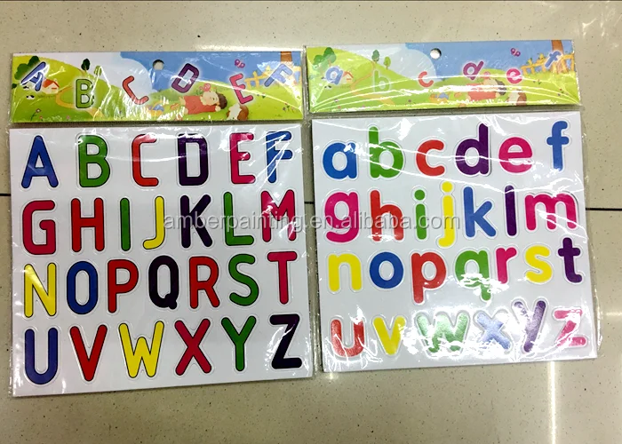 Custom design educational alphabet magnetic eva sticker