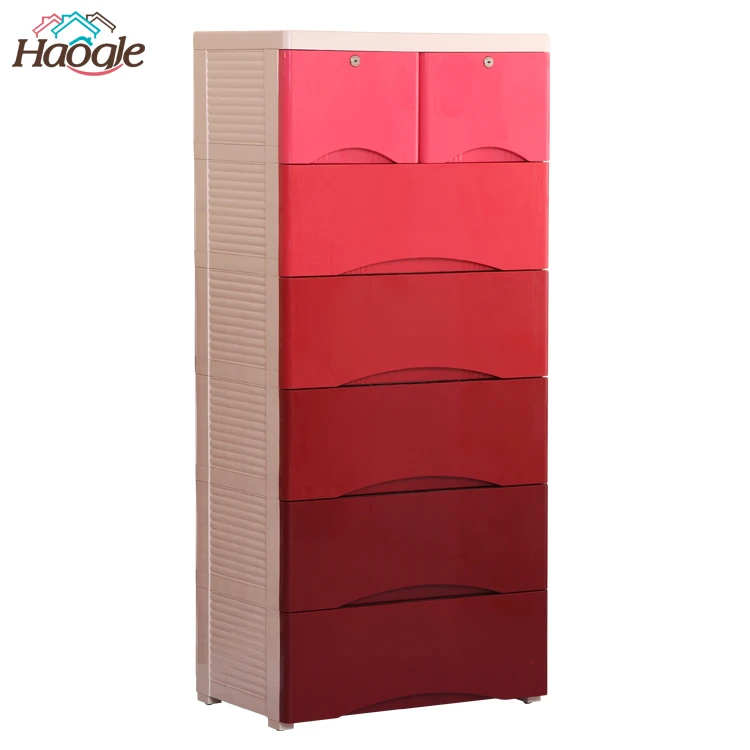 

Color Gradient Plastic Drawer Storage Cabinet, Colorful