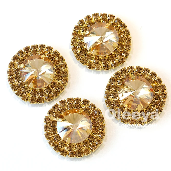 Wholesale Crystal Sew on Rhinestone Corsages With Silver Base Sewing Appliques for Clothing and Dresses
