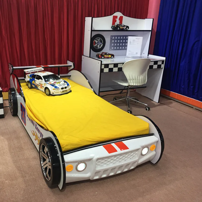 Child car bed modern luxury solid wood racing car bed