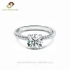 Vintage Classic Sterling 925 Silver Prong Setting Women 's Rope pattern Engagement Ring Jewelry