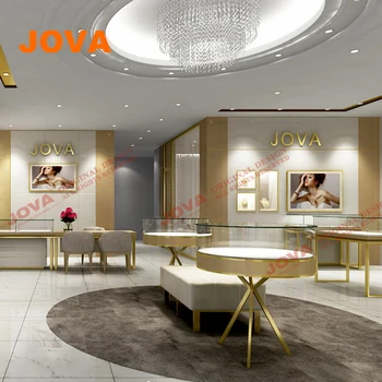 Modern Shop Design Necklaces Ring Locking Jewelry Countertop