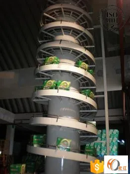 Projeto alpino em forma de espiral elevador de inclinação vertical transportando equipamentos modular correias de plástico correias congelador